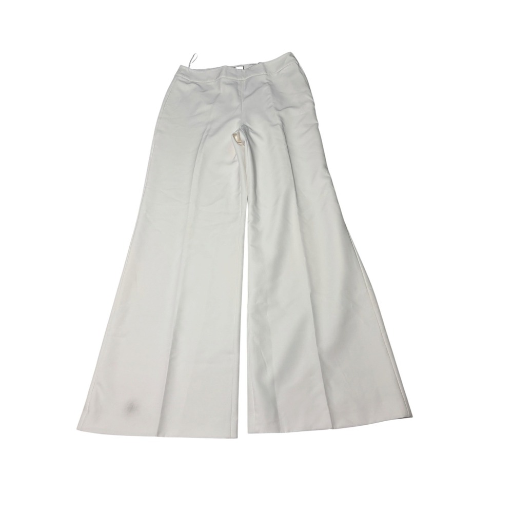 NWT Tuckernuck Cloud White Crepe Erin Pants Wide Leg Trousers Womens 12 32X32